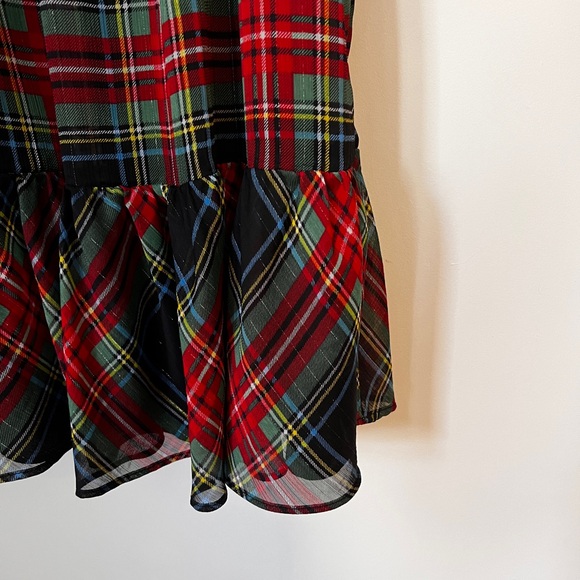 J. Crew Red & Green Holiday Tartan Cocktail MIDI Dress with Slip, sz. XL - Picture 2 of 10